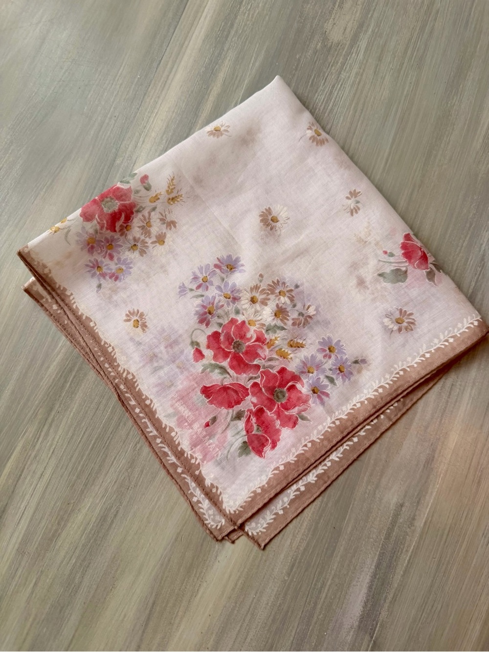 Balmain Paris Cottagecore floral Scarf Bandanna Bag Accessory Handkerchief